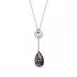 925 Sterling Silver Pendant with Chain with Black Patina Crystal of Swarovski (NCK610616BP)