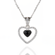 925 Sterling Silver Pendant with Chain with Jet Crystal of Swarovski (NCC28086J)