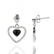 925 Sterling Silver Earrings with Onyx and Crystals of Swarovski (KCC28086J)
