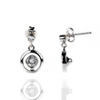 925 Sterling Silver Earrings with Crystals of Swarovski (KC1088SS18C), Crystal, Swarovski