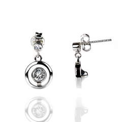 925 Sterling Silver Earrings with Crystals of Swarovski (KC1088SS18C), Crystal, Swarovski