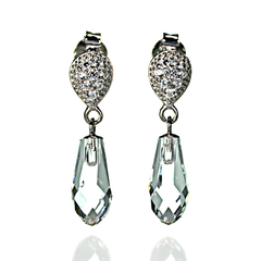 925 Sterling Silver Earrings with Crystals of Swarovski (KC653012C), Crystal, Swarovski