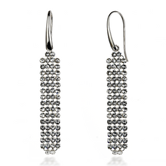 925 Sterling Silver Earrings with Crystals of Swarovski (KWMESH4C), Crystal, Swarovski
