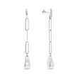 925 Sterling Silver Earrings with White Pearls of Swarovski (KD584316W)