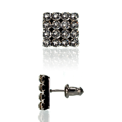 925 Sterling Silver Stud Earrings with Crystals of Swarovski (KMESHC), Crystal, Swarovski