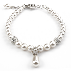 925 Sterling Silver Necklace with Pearls of Swarovski (B58105816W), Pearl, Swarovski