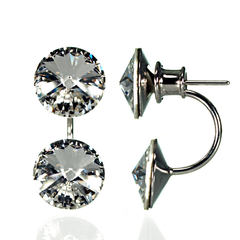 925 Sterling Silver Earrings with Crystals of Swarovski (KF1122SS47C), Crystal, Swarovski