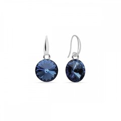 925 Sterling Silver Earrings with Denim Blue Crystals of Swarovski (KW112212DB), Sapphire, Swarovski
