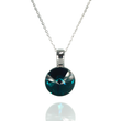 925 Sterling Silver Pendant with Chain with Emerald of Swarovski (N112212EM)