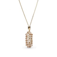 925 Sterling Silver Pendant with Chain with Golden Shadow Crystal of Swarovski (N1MESH2GS), Golden Shadow, Swarovski