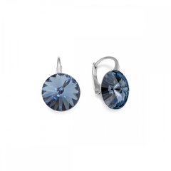 925 Sterling Silver Earrings with Denim Blue Crystals of Swarovski (K112212DB), Sapphire, Swarovski