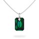 925 Sterling Silver Pendant with Chain with Emerald crystal of Swarovski (61665-EM), Emerald, Swarovski