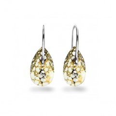 925 Sterling Silver Earrings with Gold Patina Crystals of Swarovski (KW610622GP), Crystal, Swarovski