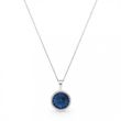 925 Sterling Silver Pendant with Chain with Montana Crystal of Swarovski (NR112212M)