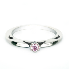Silver ring. Pink Swarovski Zircon. Article 68614-PZ, Swarovski Zirconia, Swarovski, 17