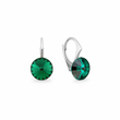 925 Sterling Silver Earrings with Emerald Crystals of Swarovski (KA1122SS39EM)