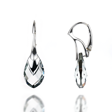 Silver earrings. Swarovski Crystal. Article 61164-C, Crystal, Swarovski