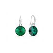 925 Sterling Silver Earrings with Emerald Crystals of Swarovski (KW112212EM)
