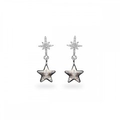 925 Sterling Silver Earrings with Silver Shade Crystals of Swarovski (KC474510SS), Crystal, Swarovski