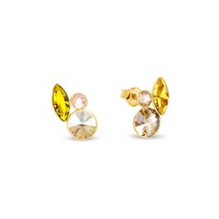 925 Sterling Silver Earrings with Crystals of Swarovski (KG2201MIX1SFGS), Golden Shadow, Swarovski