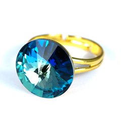 Ring with Bermuda Blue of Swarovski (7770-3065-35-35), Bermuda Blue, Swarovski, Adjustable