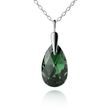 925 Sterling Silver Pendant with Chain with Emerald Crystal of Swarovski (64617-EM)