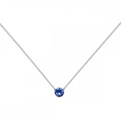 925 Sterling Silver Pendant with Chain with Capri Blue Crystal of Swarovski (N1088PP31CB-L), Sapphire, Swarovski