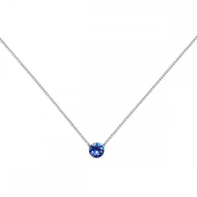 925 Sterling Silver Pendant with Chain with Capri Blue Crystal of Swarovski (N1088PP31CB-L), Sapphire, Swarovski