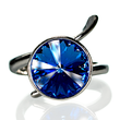 925 Sterling Silver Ring with Sapphire of Swarovski (P1122SS47SA)