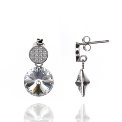 925 Sterling Silver Earrings with Crystals of Swarovski (KC1122SS47C), Crystal, Swarovski